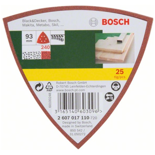 Bosch 25-delni set brusnih listova za delta-brusilicu gr. 240 | 2607017110 - Image 2