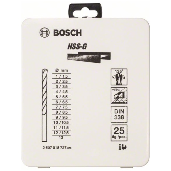 25-delni komplet burgija za metal HSS-G, DIN 338, 135° u metalnoj kaseti, 1–13 mm | 2607018727 - Image 2