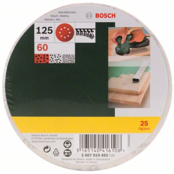 Bosch 25-delni set brusnih listova za ekscentar brusilicu granulacija 60 | 2607019492 - Image 2