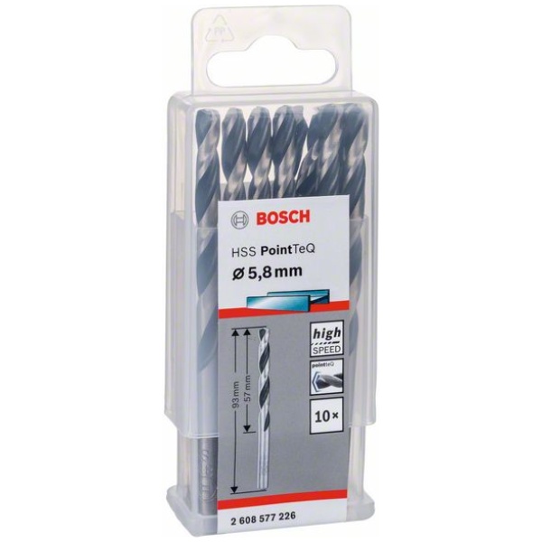 HSS 5,8 mm spiralna burgija PointTeQ Bosch pak.10kom. | 2608577226 - Image 2