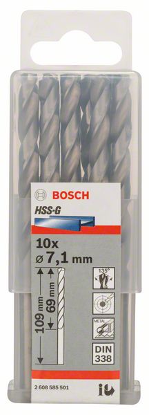 PRO 7,1×69×109 mm Metal HSS-G spiralna burgija standardne dužine 10 kom.| 2608585501 - Slika 2