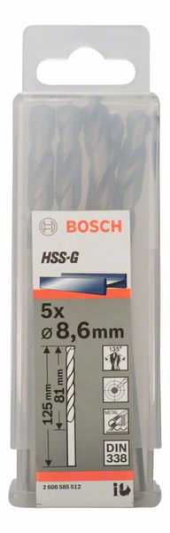 PRO 8,6×81×125 mm Metal HSS-G spiralna burgija standardne dužine 5 kom.| 2608585512 - Slika 2