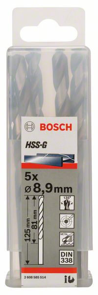 PRO 8,9×81×125 mm Metal HSS-G spiralna burgija standardne dužine 5 kom.| 2608585514 - Slika 2