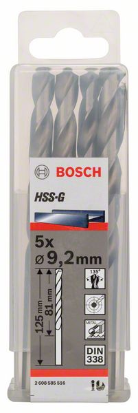 PRO 9,2×81×125 mm Metal HSS-G spiralna burgija standardne dužine 5 kom. | 2608585516 - Slika 2