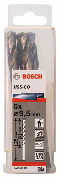Burgija 9.5x81x125 mm za metal HSS-Co, DIN 338 Bosch | 2608585897 - Slika 2