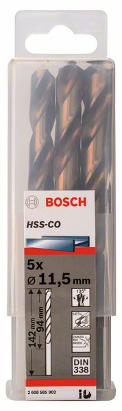 Burgija 11.5x94x142mm za metal HSS-Co, DIN 338 Bosch | 2608585902 - Slika 2