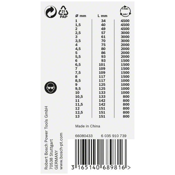 25-delni HSS-G ProBox komplet burgija za metal, DIN 338, 135°, 1–13 mm | 2608587017 - Image 3