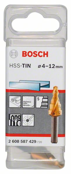Stepenaste burgije od 4-12mm HSS-TiN Bosch | 2608587429 - Slika 2