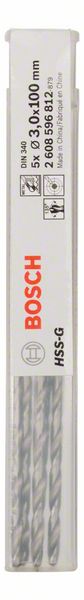 PRO 3×66×100 mm Bosch Metal HSS-G spiralna burgija velike dužine pakovanje 5 kom. | 2608596812 - Slika 2
