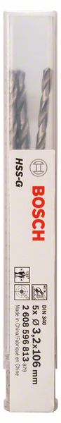 PRO 3,2×69×106 mm Bosch Metal HSS-G spiralna burgija velike dužine pakovanje 5 kom | 2608596813 - Slika 2