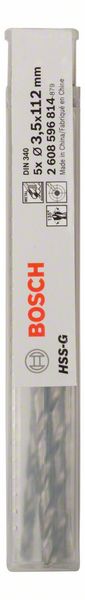 PRO 3,5×73×112 mm Bosch Metal HSS-G spiralna burgija velike dužine pakovanje 5 kom. | 2608596814 - Slika 2