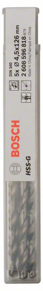 PRO 4,5×82×126 mm Bosch Metal HSS-G spiralna burgija velike dužine pakovanje 5 kom. | 2608596818 - Slika 2