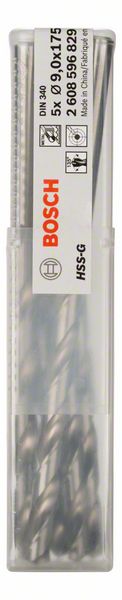 PRO 9×115×175 mm Bosch Metal HSS-G spiralna burgija velike dužine pakovanje 5 kom.| 2608596829 - Slika 2