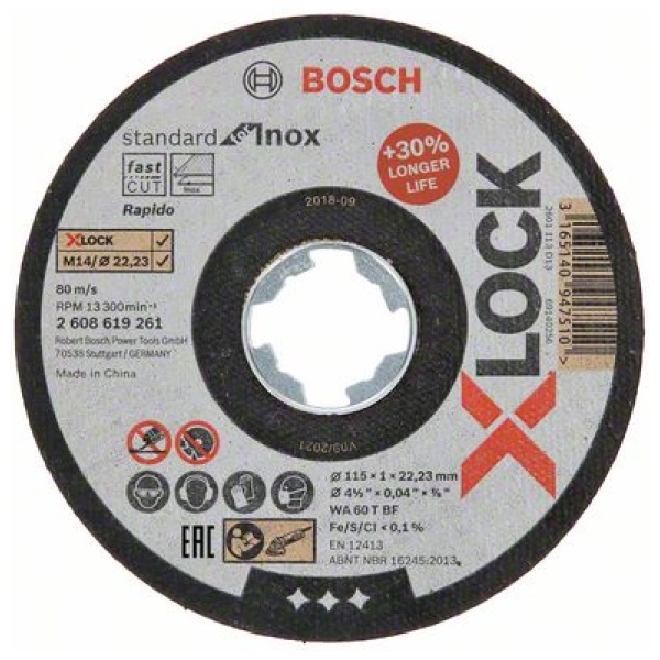 X-LOCK Standard for Inox 115x1x22,23 mm za ravno sečenje | 2608619261