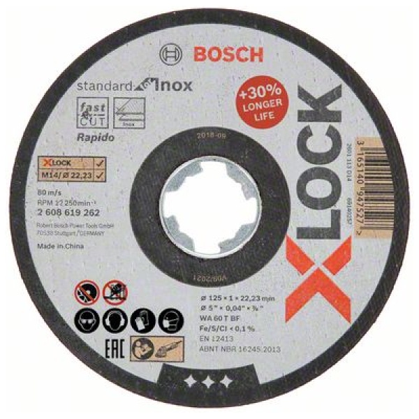 X-LOCK Standard for Inox 125x1x22,23 mm za ravno sečenje | 2608619262