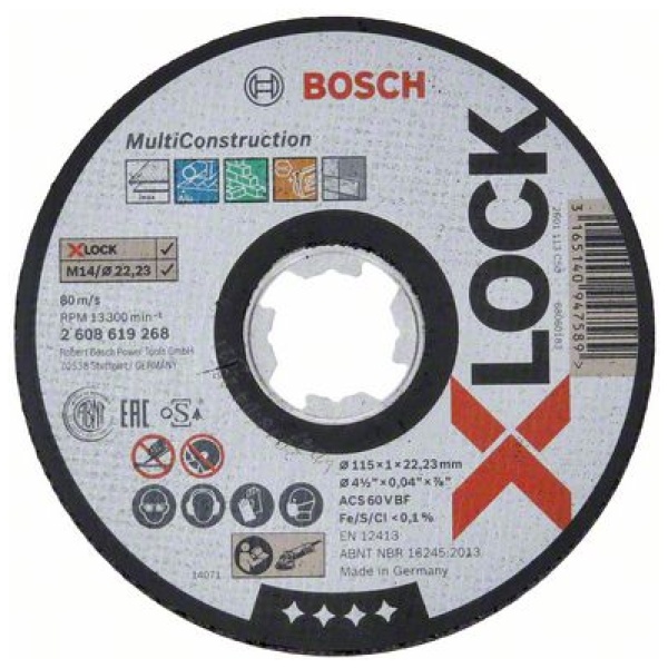 X-LOCK Multi Material 115x1x22,23, ravno sečenje | 2608619268