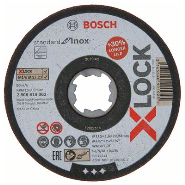 X-LOCK Standard for Inox 115x1,6 mm T41 | 2608619362