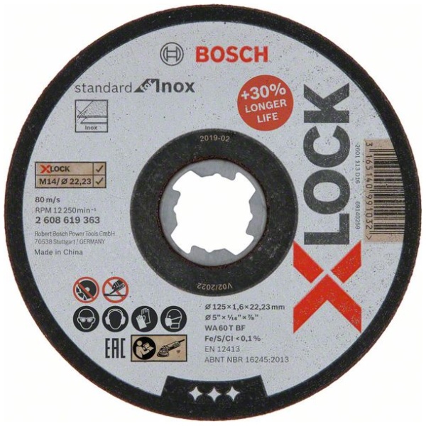 X-LOCK Standard for Inox 125x1,6 mm T41 | 2608619363