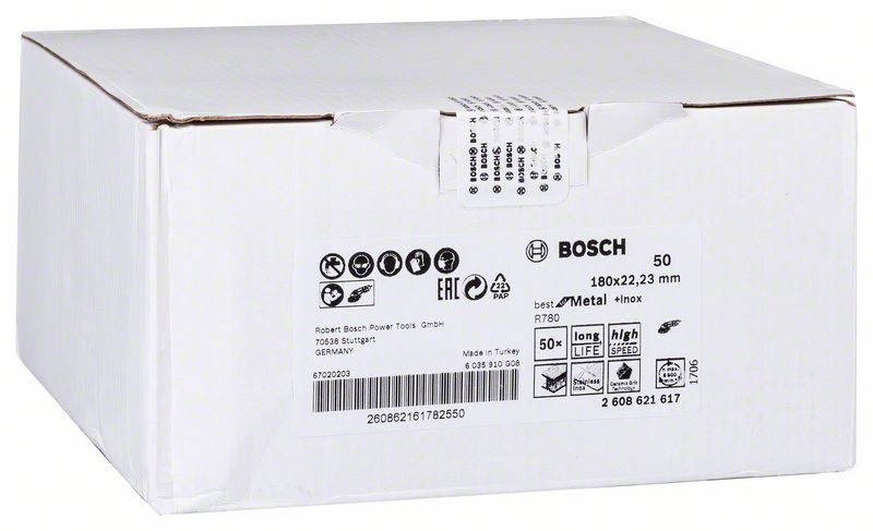 Brusni fiber disk fi 180mm G 50 Best for Metal + Inox Bosch pakovanje 50 kom.| 2608621617 - Slika 2