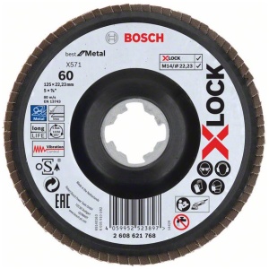 X-LOCK Bosch Best for Metal lamelne ploče, verzija pod uglom, plastična ploča Ø125 mm G 60 | 2608621768