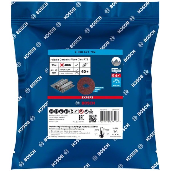 EXPERT R781 Prisma Ceramic X-LOCK Fiber disk od 115 mm, 22,23 mm, G 60 | 2608621792 - Image 2