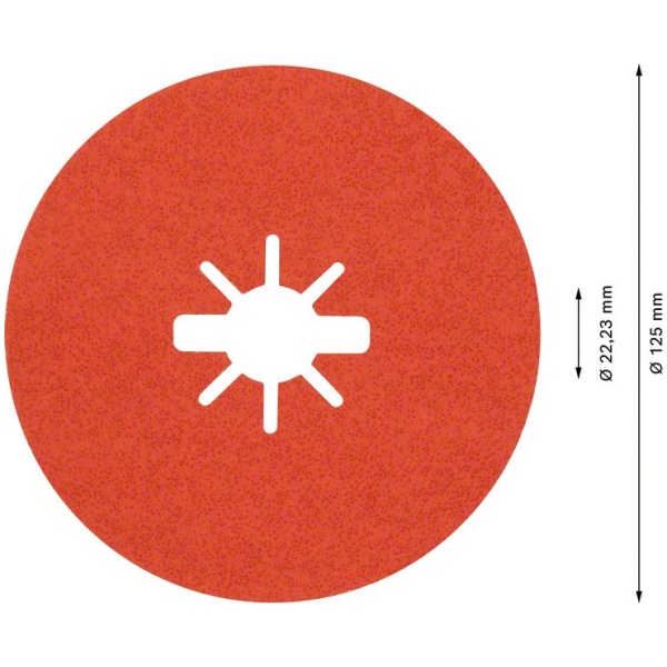 EXPERT R782 Prisma Ceramic X-LOCK Fiber disk od 125 mm, 22,23 mm, G 60 | 2608621825 - Image 3