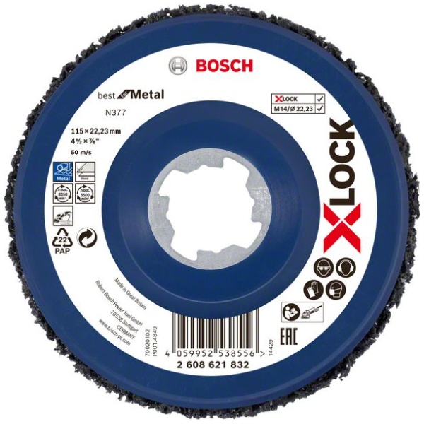 X-LOCK N377 ploča za čišćenje metala, 115 mm, 22,23 mm | 2608621832