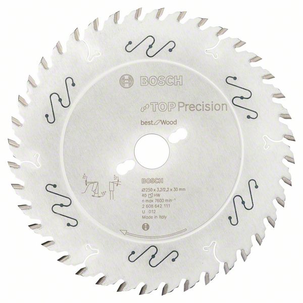 List kružne testere 250 x 30 mm / T40 Bosch Top Precision Best for Wood | 2608642111