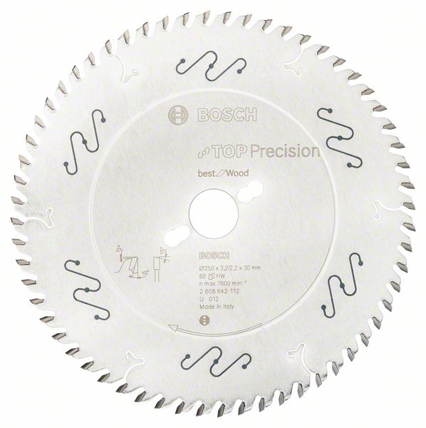 List kružne testere 250 x 30 mm / T60 Bosch Top Precision Best for Wood | 2608642112