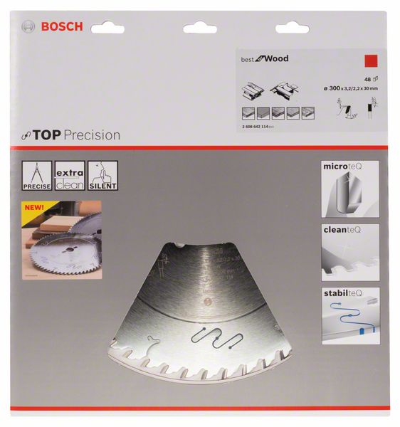 List kružne testere 300 x 30 mm / T48 Bosch Top Precision Best for Wood | 2608642114 - Slika 2