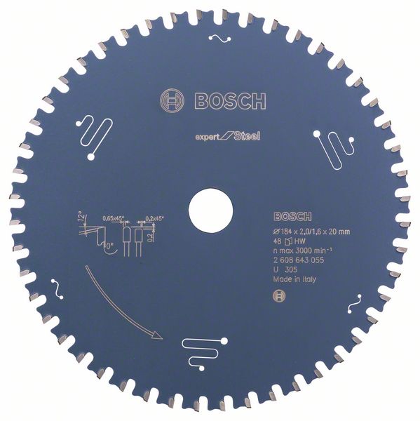 List kružne testere 184×20 mm / T48 Bosch Expert for Steel | 2608643055
