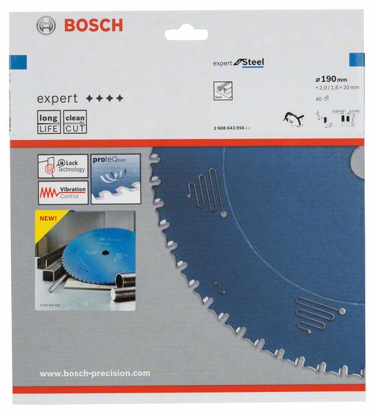 List kružne testere 190×20 mm / T40 Bosch Expert for Steel | 2608643056 - Slika 2
