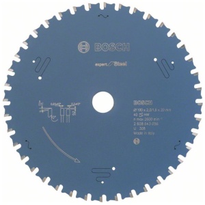 List kružne testere 190×20 mm / T40 Bosch Expert for Steel | 2608643056