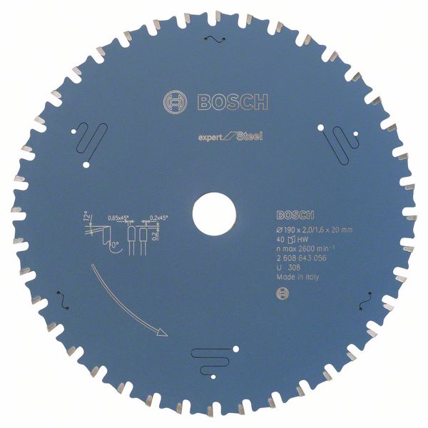 List kružne testere 190×20 mm / T40 Bosch Expert for Steel | 2608643056