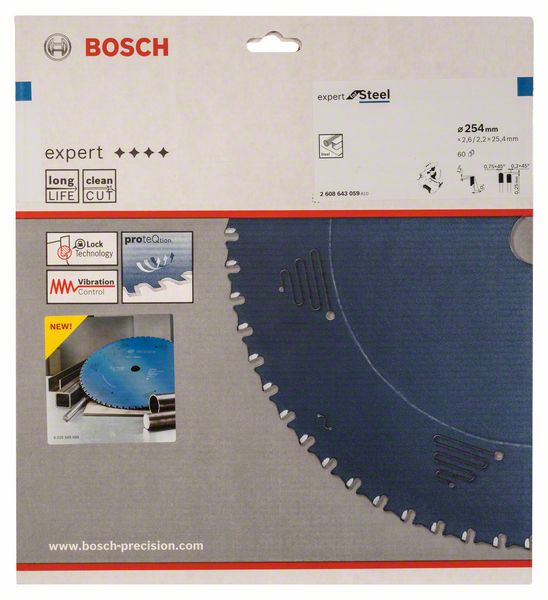 List kružne testere 254×25,4 mm / T60 Bosch Expert for Steel | 2608643059 - Slika 2
