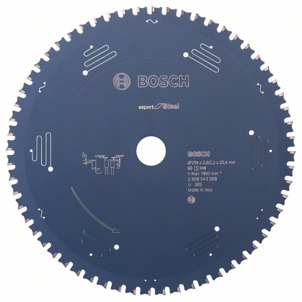 List kružne testere 254×25,4 mm / T60 Bosch Expert for Steel | 2608643059