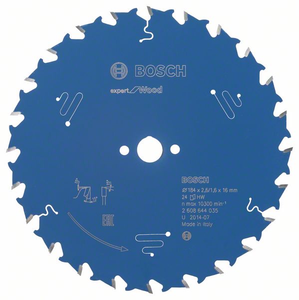 List kružne testere 184×16 mm / T24 Bosch Expert for Wood | 2608644035