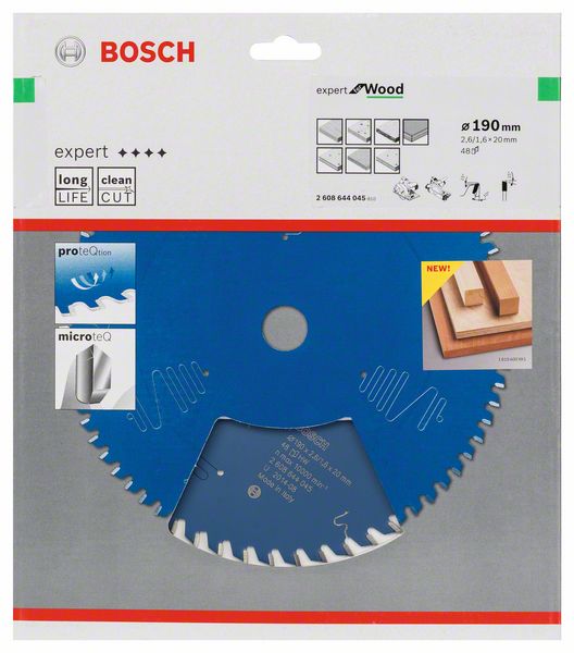 List kružne testere 190×20 mm / T48 Bosch Expert for Wood | 2608644045 - Slika 2