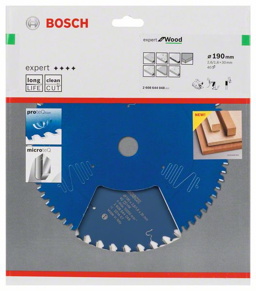 List kružne testere 190×30 mm / T40 Bosch Expert for Wood | 2608644048 - Slika 2