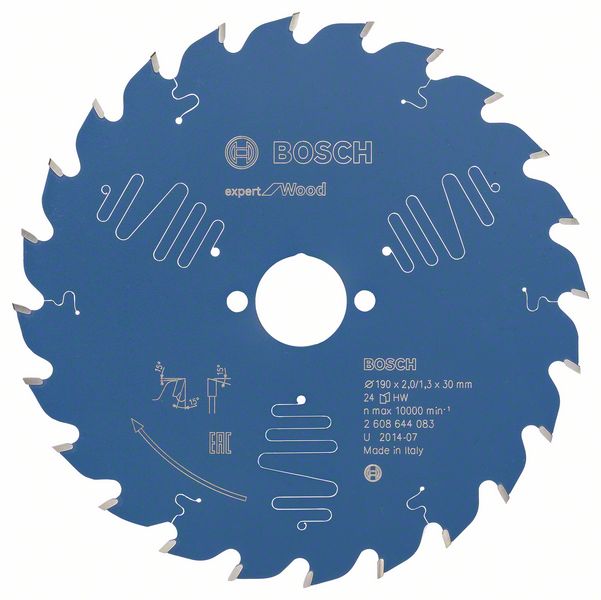 List kružne testere 190 x 30mm / T24 Bosch Expert for Wood | 2608644083