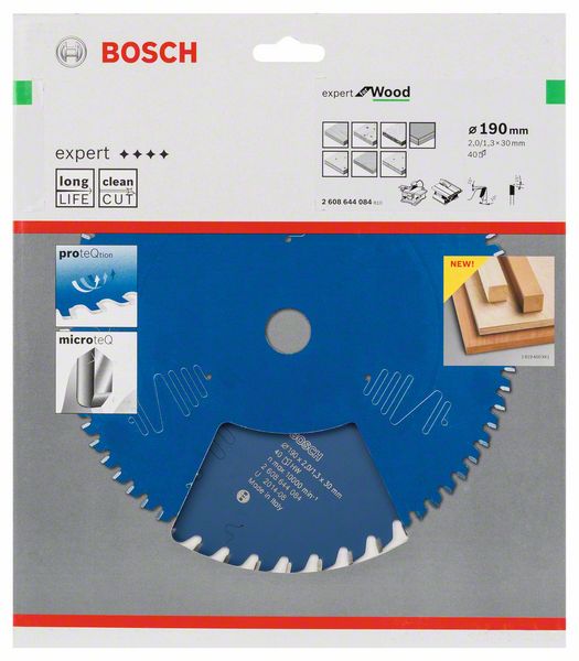 List kružne testere 190×30 mm / T40 Bosch Expert for Wood | 2608644084 - Slika 2