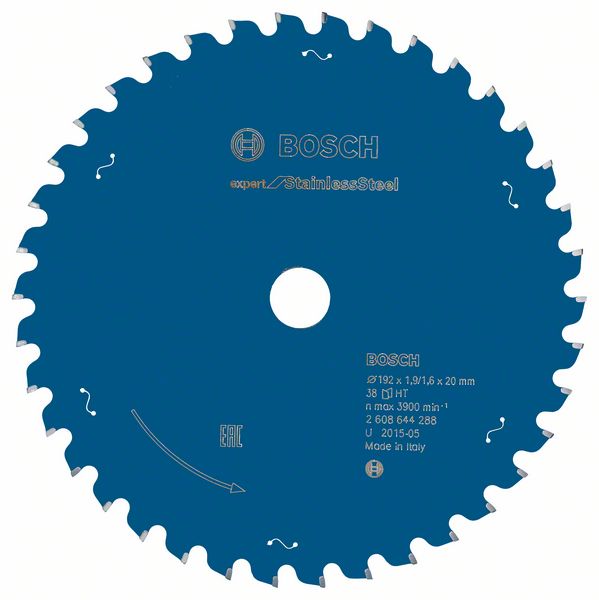 List kružne testere 192×20 mm / T38 Bosch EXPERT Stainless Steel | 2608644288