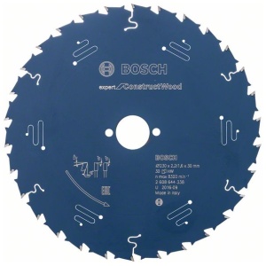List  kružne testere 230 x 30 mm / T30 Bosch Expert for Construct Wood  za ručne testere  | 2608644338