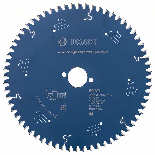 List kružne testere 230 x 30mm / T64 Expert for High Pressure Laminate za ručne testere Bosch | 2608644356