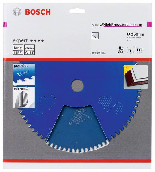 List kružne testere 250 x 30 / 80 T Expert for High Pressure Laminate Bosch | 2608644358 - Slika 2