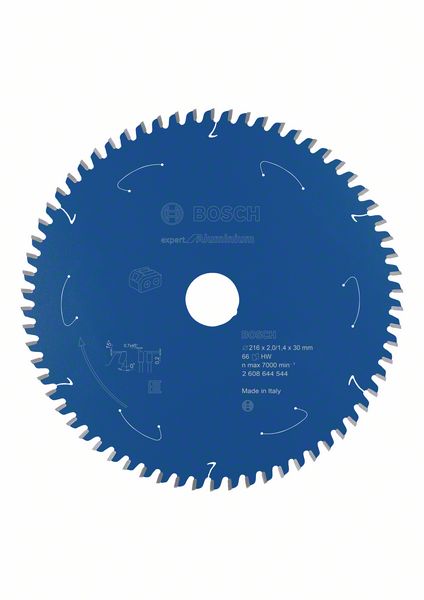 List kružne testere 216 x 2/1.4 x 30 T66 Bosch Expert for Aluminium za akumulatorske testere | 2608644544