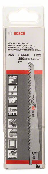 S 644 D Top for Wood Bosch listovi univerzalne testere 25 kom. | 2608650464 - Slika 2