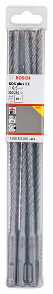 PRO 6,5×200×260 mm SDS plus-5X Bosch burgija za udarne bušilice od 10 kom. | 2608833896 - Slika 2
