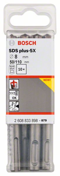 PRO Bosch 8×50×110 mm SDS plus-5X burgija za udarne bušilice od 10 kom. | 2608833898 - Slika 2