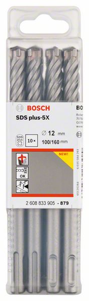 PRO Bosch 12×100×160 mm SDS plus-5X burgija za udarne bušilice od 10 kom. | 2608833905 - Slika 2
